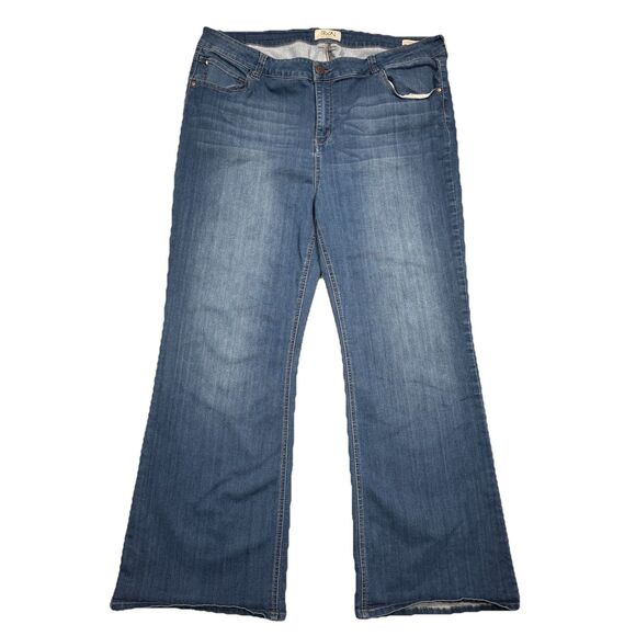 RWN Rawan Curvy Bootcut Jeans Womens Plus 24 Blue Stretch Measures 42 x 30 - Picture 1 of 10